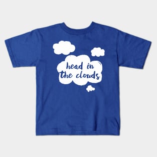 Head In The Clouds - Cute Typography Dreamer Design Kids T-Shirt